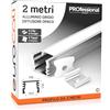 Eurocali 1x Profilo da 2 metri (2mt) in Alluminio grigio per Strisce LED Copertura Opaca larghezza max striscia led 12.4mm - 17.4 x 12.1