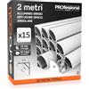 Eurocali 15x Profili Angolari da 2 metri (30mt) in Alluminio per Strisce LED Schermatura Opaca ingombro max striscia led 10.5mm - 15.8 x 15.8