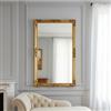 MO.WA Specchio da parete grande barocco, made in Italy, Specchiera foglia oro 82x142, Specchiera classica da muro, Specchio parete stile antico Luigi XIV. Specchio grande dorato