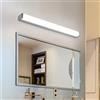 GZZBMY Lampada da Parete LED per Specchio da Bagno Applique da Muro Alluminio Lampada da Bagno Moderna Impermeabile IP44 3000K/6500K Armadietto Trucco Camera Lunga (Argenteo Lumière Blanche,60cm)