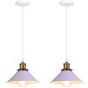 iDEGU 2 Pezzi Lampade a Sospensione Retrò 22cm Lampada da Soffitto Vintage in Metallo E27 Lampadario a Sospensione Moderno Stile Scandinavo Plafoniera per Cucina Soggiorno Caffè Cameretta (Viola)