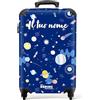 NoBoringSuitcases.com NoBoringSuitcases© Valigia Bambini, Trolley Bambino, | 55x40x20 cm - Ragazza, Personalizzabile (Ciel étoilé - Blu)