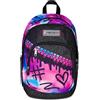 Seven Zaino Scuola Media Ragazza, Scuola Elementare, Dual, Scomparto PC, Tasca Borraccia, fucsia azzurro