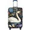 Zelinge Design carino bagagli copre per valigia viaggio valigia copertura protezione antigraffio coperture, Cigno floreale retrò, for 25-28 Inch Luggages L