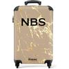 NoBoringSuitcases.com Valigia Bagaglio a Mano, Valigia, Trolley Bagaglio a Mano, Valigie, Trolley, Valigia Personalizzabile, Trolley Cabina, Trolley Bagaglio a Mano 55x40x20 cm (Marmo - Dorato)