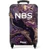 NoBoringSuitcases.com Valigia Bagaglio a Mano, Trolley Bagaglio a Mano Personalizzabile, 55x40x20 cm, 10 kg (Marmo - Viola-Dorato)