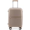 NPLE Trolley Cabina Rigido, Bagaglio a Mano, 4 Ruote Doppie, Beige, Polipropilene, Dimensione S, con Chiusura TSA, 2.70 kg