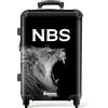 NoBoringSuitcases.com Valigia Personalizzabile, Valigia Grande, Serratura TSA, Valigia Media, Trolley Grande Rigido, Suitcase Large, Valigia Grande 23 kg (67cm - 72L) (Leone - Nero)