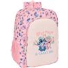 safta STITCH BEACH - Zaino scuola bambino, zaino bambino, zaino per bambini, adattabile a carrozzina, ideale per bambini in età scolastica, comodo e versatile, qualità e resistenza, 33 x 14 x 42 cm, Rosa
