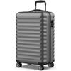 NUMADA - Valigia Media Upfly 18Kg Upfly 24' ABS (63x39,5x26,8cm) con chiusura a combinazione e 4 ruote doppie a 360 | Resistente | Leggera | Interni a scomparti | Grigio