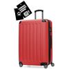 Hauptstadtkoffer Spree - Grande valigia rigida, Etichetta digitale per bagaglio, serratura TSA, 4 ruote doppie, trolley, valigia da viaggio, espandibile, 75 cm, 119 litri, Rosso
