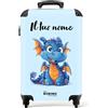 NoBoringSuitcases.com Valigia Bambini, Trolley Bambino, Valigia Per Bambini, Valigia 10 kg, Valigia Bambino Trolley, Valigia Bimbo, Valigia Personalizzabile, 55x40x20 cm (Dragon - Blu-Arancione)