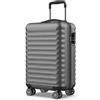NUMADA - Trolley Bagaglio a Mano Upfly 20' ABS (53x33,5x22cm) con chiusura a combinazione e 4 ruote doppie a 360. Valigia da cabina rigida resistente e leggera con interni a scomparti | Grigio