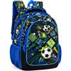 Julian Ross Zaino Scuola Elementare Bambino 43x33x15 cm - Multitasche - Schienale Ergonomico, Spallacci Imbottiti, Tasche Porta Borraccia, Grande Capacità e Design Brillante, Goal Power