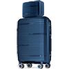 POSH Set di Valigie 2 pezzi in Polipropilene Rigido - Beauty Case 14L, Mittelgroße 62L - Trolley da Viaggio con Serratura TSA e Doppie Ruote Silenziose -Set di Bagagli Ultraleggero per Viaggio