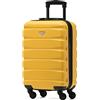 Flight Knight Valigie Rigide In ABS Leggere Con 4 Ruote, Bagaglio A Mano Da Cabina Approvato Per Oltre 100 Compagnie Aeree Come Easyjet, British Airways, Ryanair, E Molte Altre