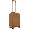 Bric's Trolley Collezione LIFE, Valigia Bagaglio a Mano con Tasche con Zip e 4 ruote, Effetto Scamosciato, Dimensioni 37x55x23, Camel