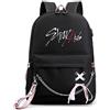 Roffatide Stray Kids Zaino Merch per ragazze e ragazzi KPOP SKZ Zaino scolastico casual per Stay Nero B