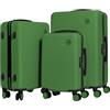 CABIN GO 5513 - Set di 3 valigie - bagaglio a mano da 55 cm, valigia media da 65 cm, valigia grande da 76 cm, in ABS rigido.