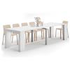 Mobili Fiver, Tavolo Consolle Allungabile Angelica, 45(305) x90 cm, Bianco Frassino, fino a 12 posti, Consolle da Soggiorno, Made in Italy