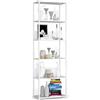 AKORD | Scaffalatura Metallo 60 cm | Mensole Libreria | Salvaspazio | 6 ripiani | Scaffalature Metalliche | Robusto | Stabile | Mobiletto Multiuso | Moderne Bianco | Bianco