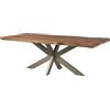 MASSIVMOEBEL24.DE FREEFORM 5 Tavolo da pranzo in legno di sheesham - decapato/grigio - gambe ad X antracite matt 260x100