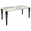 Cribel Tavolo Kasper Rettangolare 180x90x76 cm | Piano Effetto Marmo Calacatta Beige e Gambe Nere in Legno | Tavolo Moderno per Sala da Pranzo e Soggiorno