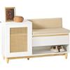 SoBuy Panca scarpiera con ante a reticolo 100x35x60cm per ingresso