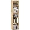 HOMCOM Libreria, scaffale a 5 livelli, contenitore con ripiani regolabili per soggiorno, camera da letto, studio, 30 x 24 x 133,5 cm, legno naturale
