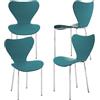 Utlenianie Set 4 Sedie Sala da Pranzo Blu Con Design a Schienale - Polipropilene e Gambe in Metallo - Per Soggiorno e Cucina (Lago Blu)