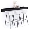 Mobili Fiver, Mensolone Da Bar Evolution 180x40, Nero Frassino, Tavolo a muro sospeso per Bar e Ristoranti, Cucina, Made in Italy
