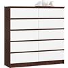 AKORD | Cassettiera K-120 con 10 (2 x 5) Cassetti | Moderna Mobiletto per Soggiorno Sala da Pranzo Camera da Letto Corridoio Bagno | Armadio Cameretta | 120x121x40 cm | Peso 70kg | Wenge/Bianco