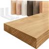 LAMO Manufaktur Mensola da parete con staffe bianche a J | Mensola 60 cm per bagno, corridoio, cucina stile industriale | Colore: rustico, Bordo: diritto | Legno massello