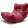 Aiire Pouf Poltrona Sacco di Design - Puff per Sedersi in Cotone con Imbottitura Inclusa - Bean Bag Chair per Salotto, Camera da Letto o Lettura - Pouffe Moderno Rosso