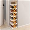 NEDLON Scarpiera Verticale, Torre Per Scarpe A 7 Ripiani, Shoe Rack Impilabile, Porta Scarpe Salvaspazio, Scarpiere Multistrato, Porta Scarpe Impilabile Organizzatore, Per Ingresso/Camera/Salotto/Corridoio (