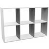 CDF Libreria a Cubi 6 Vani Scaffale a Giorno Mobile Divisorio per Soggiorno Studio e Ufficio Organizzazione Casa Struttura Moderna Robusta Salvaspazio Laminato 110 x 75 x 30 cm - Bianco