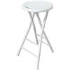XQJLBZA Sgabelli da Bar Pieghevoli Alti 60/70 CM per Cucina, Sedile da Bancone Portatile Senza Schienale con Maniglia e Poggiapiedi, Sgabello da Colazione Pieghevole per Adulti(White,28(70cm))