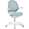 Spacetronik Sedia da scrivania per bambini, con poggiapiedi e braccioli regolabili, ergonomica, 5-14 anni, regolabile in altezza, 82,5-90 cm