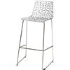 Grandsoleil Upon Spider Fix - Sgabello da Bar in Policarbonato Trasparente, 47 x 50 x 98 cm, Base Cromata, Prodotto in Italia