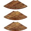 JJL Mensola Angolare da Parete Ventaglio in Legno 3 Livelli 30 cm, Rustica con Recinzione, Organizer Multiscena, per Appartamento Camera da Letto Cucina Bagno