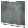 Vladon Madia Logan, mobile a 2 ante, bianco opaco/ottica cermento scuro (82 x 78 x 37 cm)