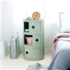 NMDCDH Comodino Rotondo Staccabile, Comodino Moderno semplicità per Camera da Letto con Porta, Comodino Creativo 3 cassetti, Mini credenza in plastica Semplice 32X32X58CM (Colore: Verde)
