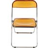 HUOLE Sedie pieghevoli comode con rivestimento in pelle, ideali per cucina, interni, esterni, sala conferenze-46 x 46 x 75 cm, giallo-1 pz