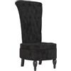 vidaXL Sedia con Schienale Alto Design con Bottoni in Velluto Nero, sedia, sedia imbottita, sedia senza braccioli, sedia da soggiorno
