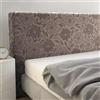 SaRani Copritestata Copri Testiere Letto Elasticizzato Tessuto Morbido Motivo Floreale in Rilievo Universale (Tortora)