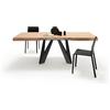 Mobili Fiver, Tavolo Allungabile Romina 140(220) x90 cm, Rovere Rustico con Gambe in Ferro Nere, per 6-10 persone, Tavolo Cucina, Soggiorno, Made in Italy