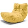 Aiire Pouf Poltrona Sacco di Design - Puff per Sedersi in Cotone con Imbottitura Inclusa - Bean Bag Chair per Salotto, Camera da Letto o Lettura - Pouffe Moderno Giallo