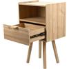 HUOLE Comodino moderno con finitura di alta qualità e grande cassetto, tavolino per camera da letto e soggiorno, 42 x 30 x 65 cm, marrone (1 pezzo)