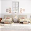 Yaheetech Set di 2 Struttura Letto Singolo Ferro 90 x 190 cm, Oro Anticato