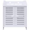 LANTUS Mobiletto portaoggetti piccolo per WC, armadio da bagno stretto, laterale, armadio portaoggetti al pavimento del bagno, 40 x 35 x 53 cm (due livelli)